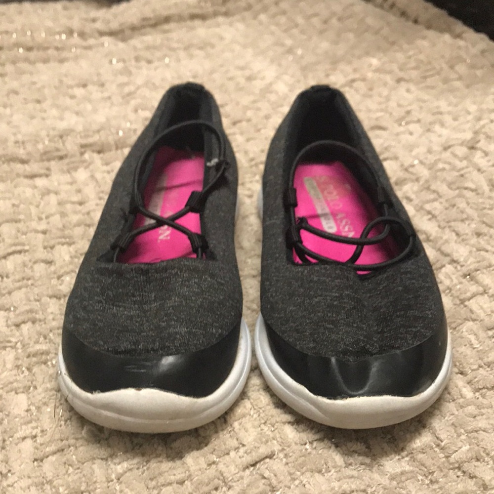 Gray and Black Slip-On Shoes